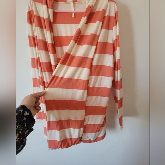 Hello Miss Orange Stripe Cardigan Preppy Twee Eclectic Boho Gypsy Hippie Large - Picture 7 of 10